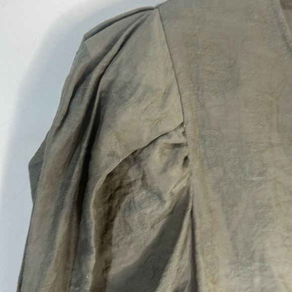 Rebecca Minkoff ARMY GREEN Geneva Puff Sleeve Blouse Size Small - Picture 9 of 16